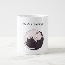 Caneca Gatos Yin Yang Equilíbrio Perfeito Desenho 