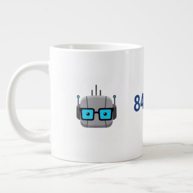 De Café Grande Caneca Gigante AI Nerd: Alimente Seu Código com 84 (Esquerda)