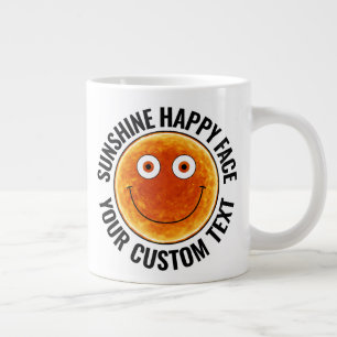 De Café Grande Caneca Gigante Personalizada com Rosto Feliz e Sol