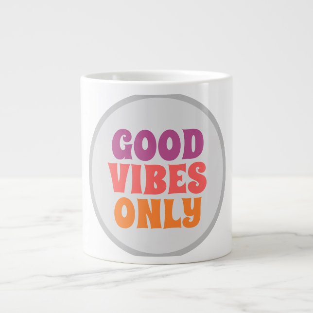De Café Grande Caneca Good vibes only (Frente)