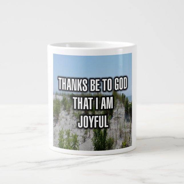 De Café Grande Caneca Graças a Deus Que Estou Alegre (Frente)