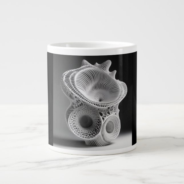 De Café Grande Caneca Jumbo, 20oz (Coral Shell-3) (Frente)