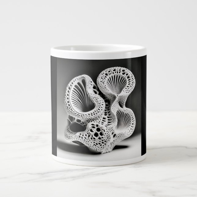 De Café Grande Caneca Jumbo, 20oz, (Coral Shell-4) (Frente)