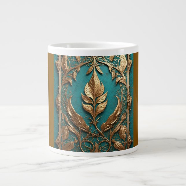 De Café Grande Caneca Jumbo, 20oz  (Elegância-2) (Frente)