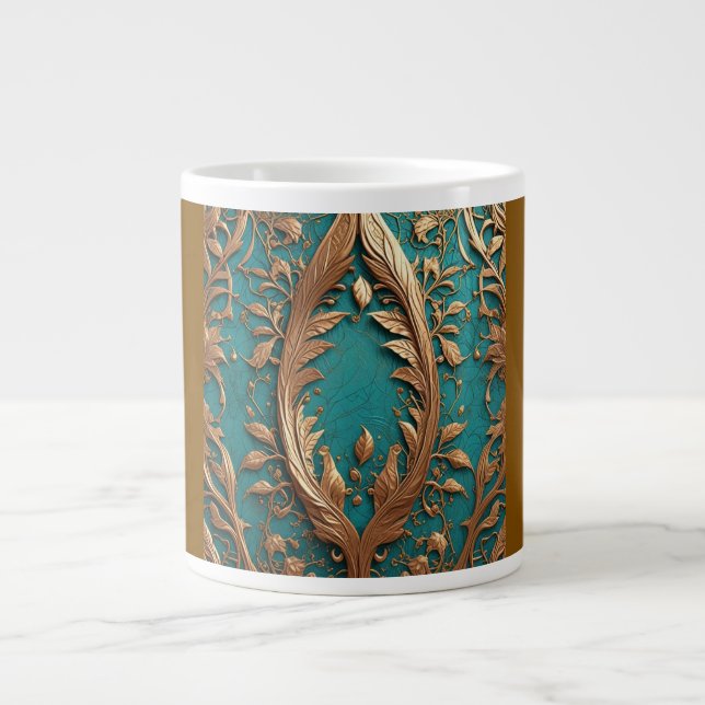 De Café Grande Caneca Jumbo, 20oz (Elegância-8) (Frente)