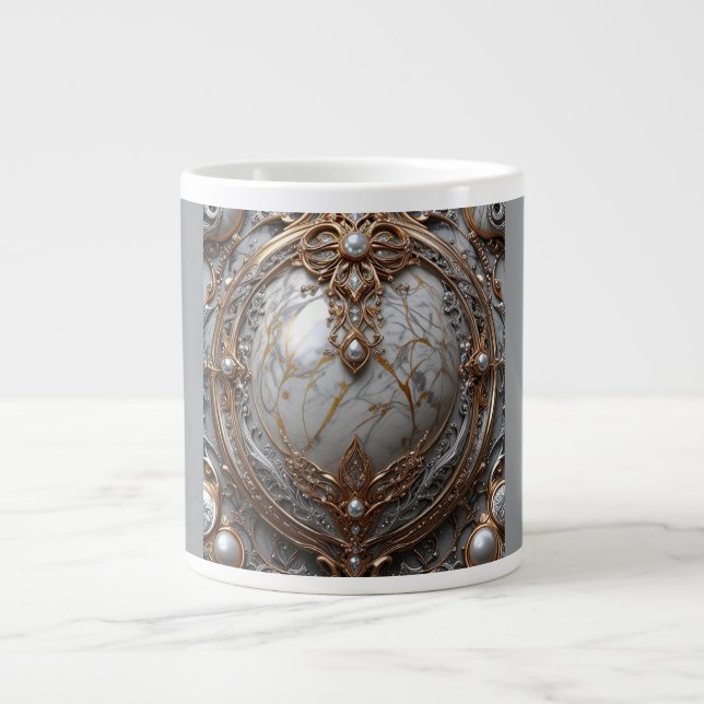 De Café Grande Caneca Jumbo, 20oz (Medalhão-4) (Frente)
