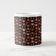 Caneca Jumbo Cerâmica Art Déco Preto e Dourado Ros
