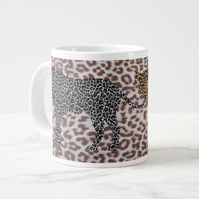 De Café Grande Caneca jumbo do Leopard mania (Frente Esquerda)