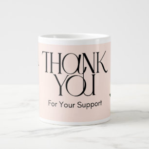 De Café Grande Caneca Jumbo Elegante 'Obrigado pelo Seu Suporte'