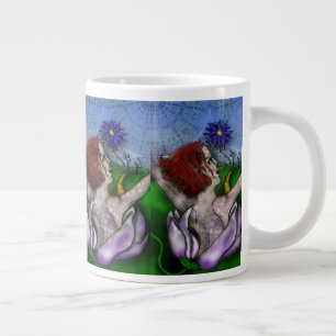 De Café Grande Caneca Jumbo Flor Distante
