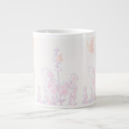 De Café Grande Caneca Jumbo Floral Borboleta em Pastel Macio