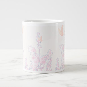 De Café Grande Caneca Jumbo Floral Borboleta em Pastel Macio