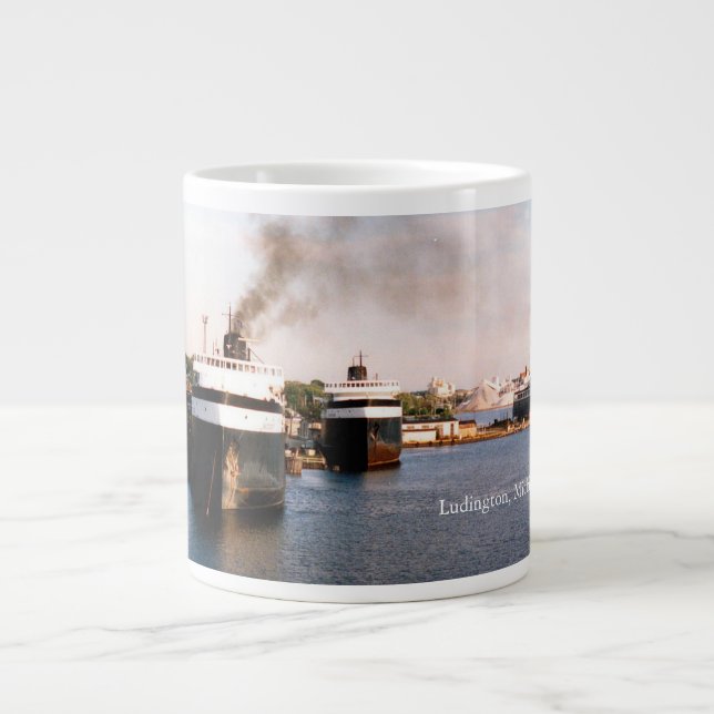 De Café Grande Caneca jumbo Ludington Ferries (Frente)