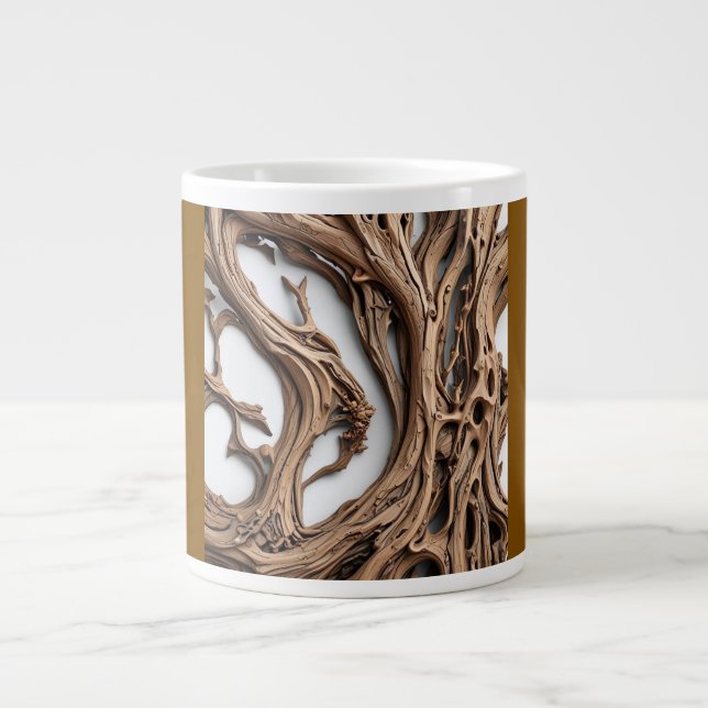 De Café Grande Caneca Jumbo (Madeira Flutuante) (Frente)