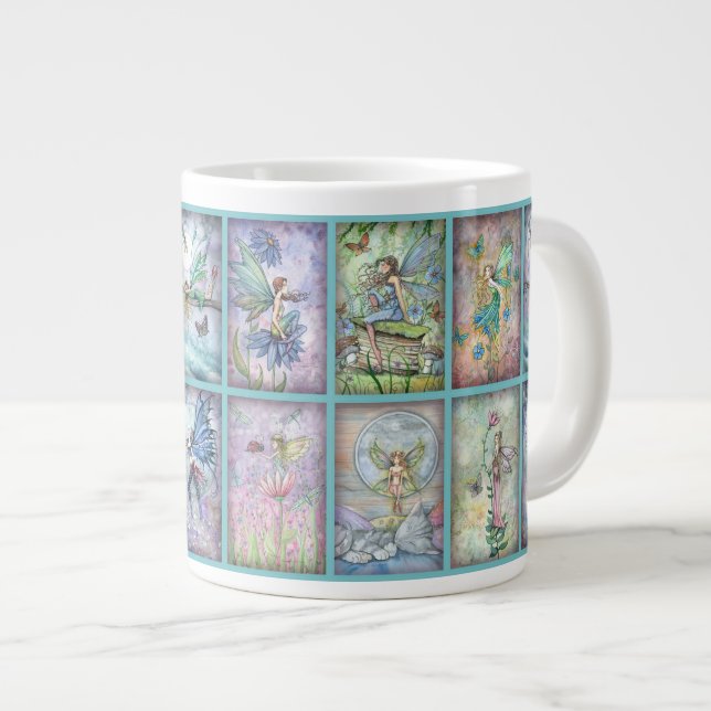 De Café Grande Caneca Jumbo Muitas Fadas (Frente Esquerda)