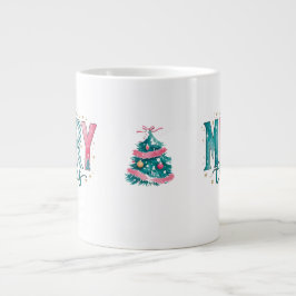 De Café Grande Caneca Jumbo Natal Alegre Pastel