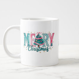 De Café Grande Caneca Jumbo Natal Alegre Pastel