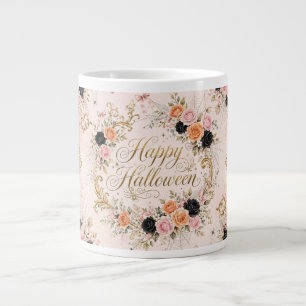 De Café Grande Caneca Jumbo Pink Coquette Happy Halloween