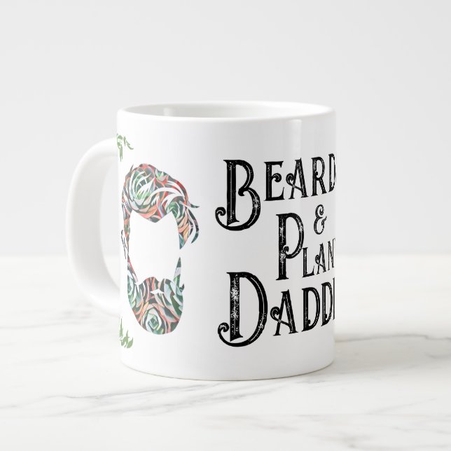 De Café Grande Caneca Jumbo Plant Daddy e Barbas (Frente Esquerda)