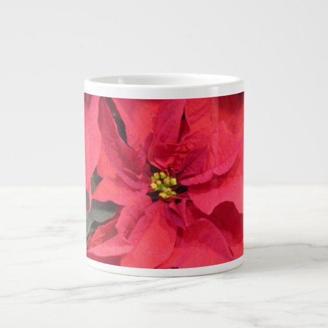 De Café Grande Caneca Jumbo Poinsettia (Frente)