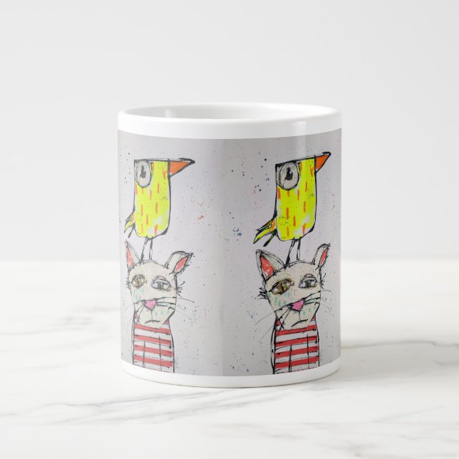 De Café Grande Caneca Jumbo Puddy Cat & Canary (Frente)