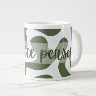 De Café Grande Caneca Jumbo Retro Ondulada 'Seja Uma Pessoa Legal