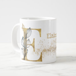 De Café Grande Caneca Jumbo Sopa Sorvete Monograma "E"