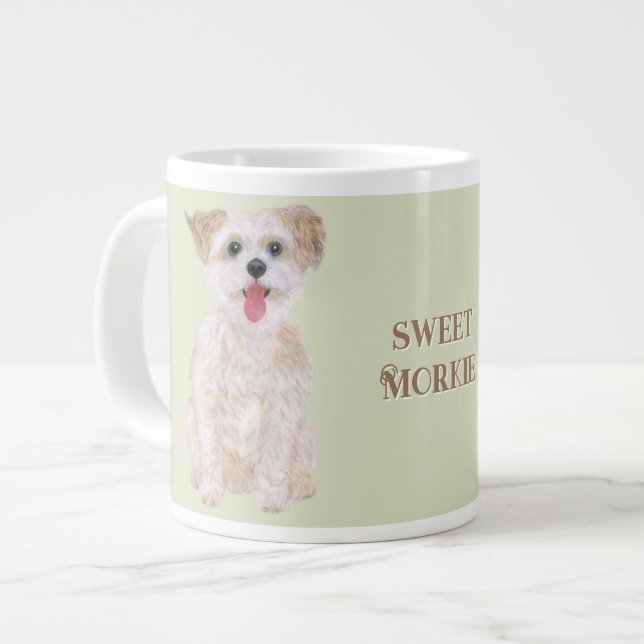 De Café Grande Caneca Jumbo Sweet Morkie (Frente Esquerda)