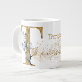 De Café Grande Caneca Jumbo "T" Monograma Sopa Sorvete