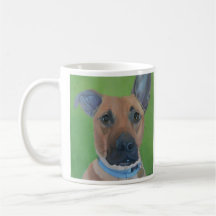 Grande caneca misturada do retrato do cão da raça