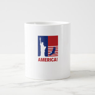 De Café Grande Caneca para o Dia da Independência Americano