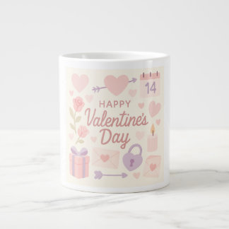 De Café Grande Caneca Pastel do Dia dos Namorados