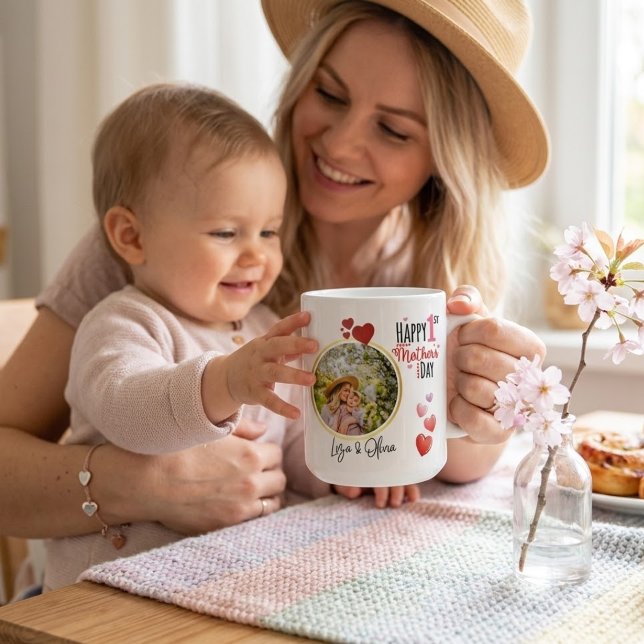 De Café Grande Caneca Personalizada do Primeiro Dia das Mães (Criador carregado)