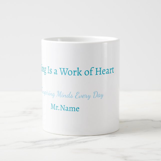 De Café Grande Caneca Personalizada para Professores (Frente)