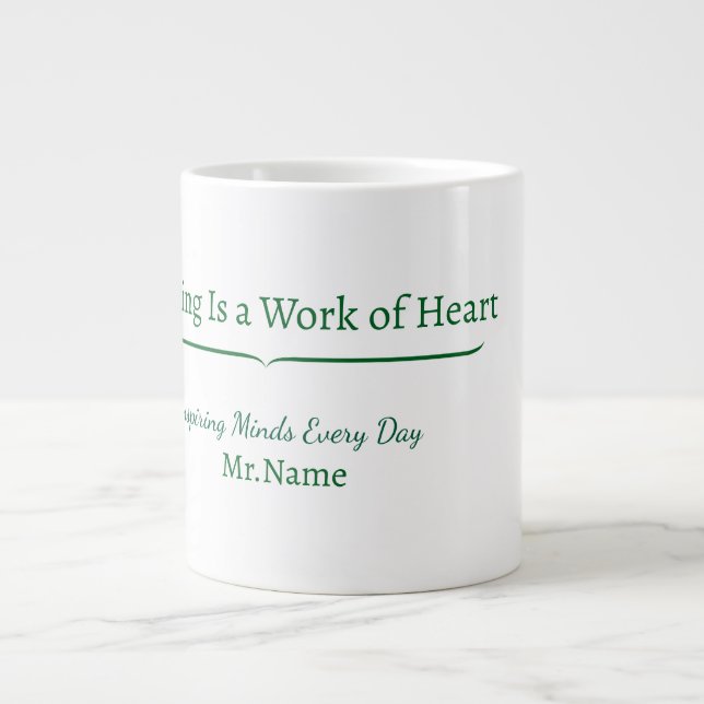 De Café Grande Caneca Personalizada Presente para Professor  (Frente)