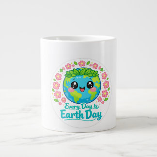 De Café Grande Caneca temática do Dia da Terra fofa