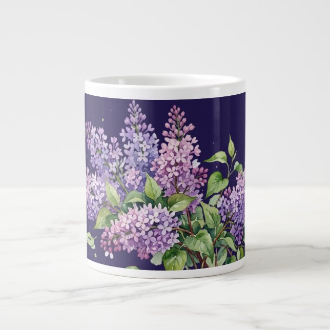 De Café Grande Caneca temática Lilases da Primavera (Frente)