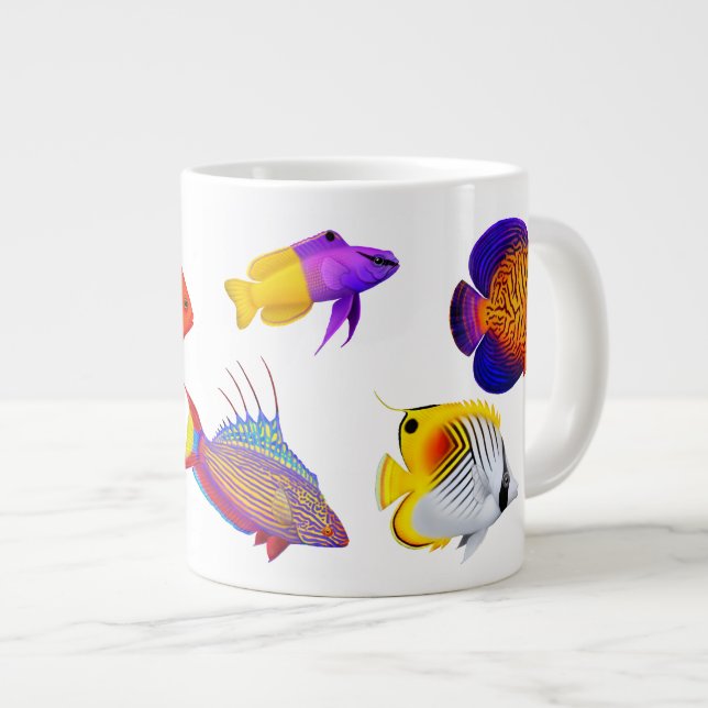 De Café Grande Caneca tropical da especialidade dos peixes do (Frente Esquerda)