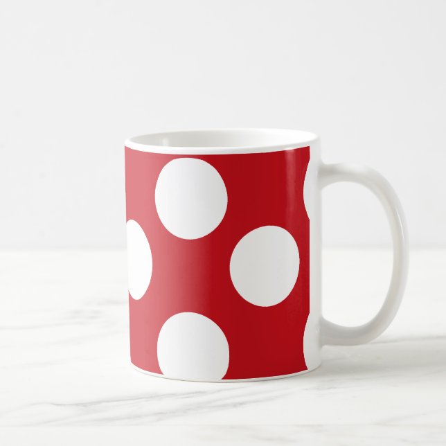 De Café Grande caneca vermelha e branca das bolinhas (Direita)