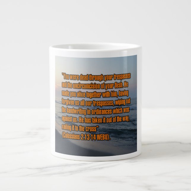 De Café Grande Colossians 2:13-14 WEBU Caneca (Frente)