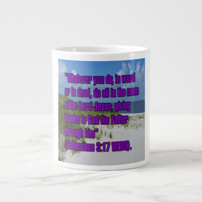 De Café Grande Colossians 3:17 WEBU Caneca (Frente)