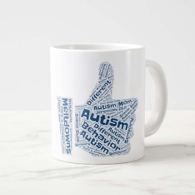 De Café Grande Conscientização do Autismo - Caneca Jumbo (Frente Esquerda)