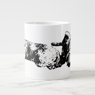 De Café Grande Dois Mini Schnauzers – Caneca Preta e Branca Artís