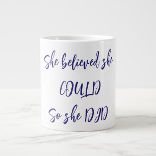 De Café Grande Ela Acreditou Que Conseguiu Então Caneca