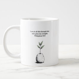 De Café Grande Filipenses 4:13 Versículo Bíblico Caneca Presente 