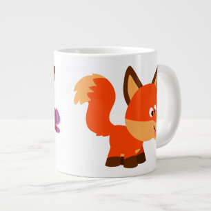 De Café Grande Fox bonito dos desenhos animados e caneca do jumbo