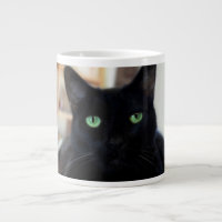 Gato preto - olhos verdes - caneca