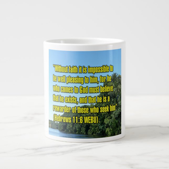 De Café Grande Hebreus 11:6 WEBU Caneca (Frente)