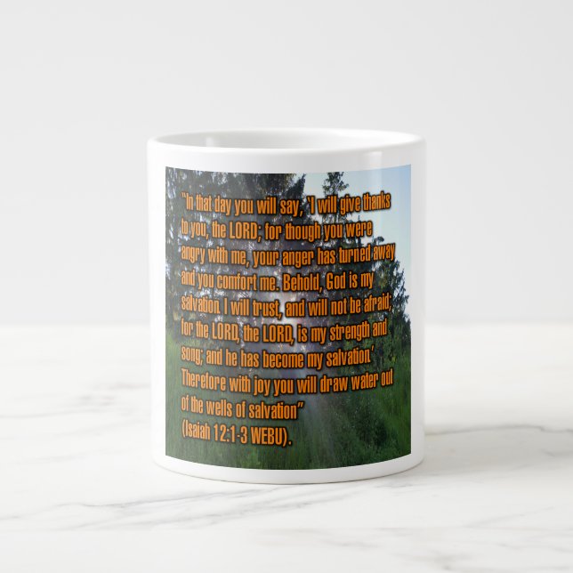 De Café Grande Isaiah 12:1-3 WEBU Caneca (Frente)