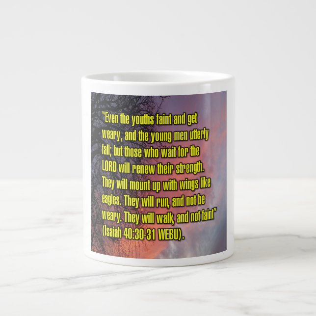 De Café Grande Isaiah 40:30-31 WEBU Caneca (Frente)
